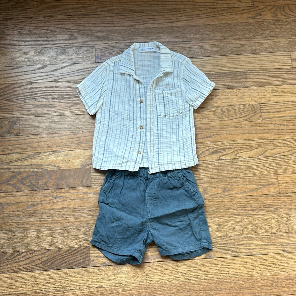 Zara boys summer set size 18-24mo, fits up to 2-3t